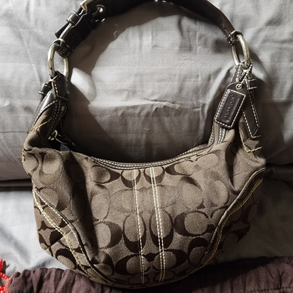 Coach Brown Signature Hobo Bag